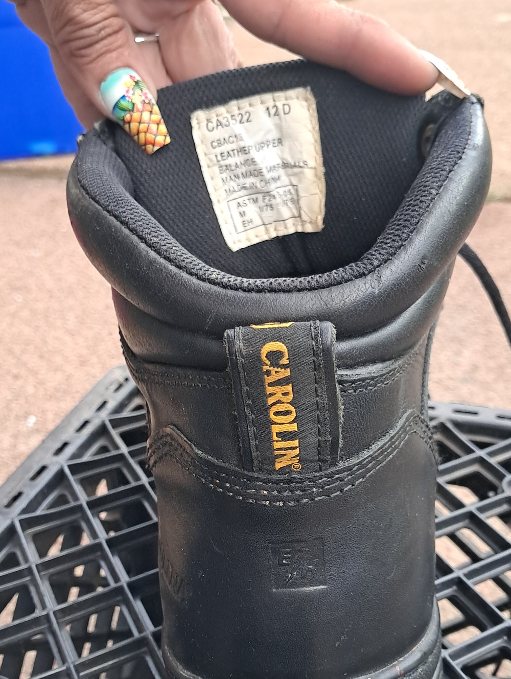 Carolina Men's Black Leather Safety Boots